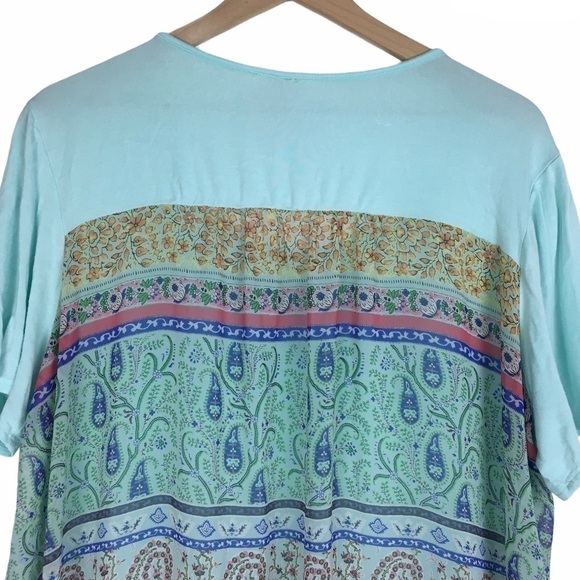 PINK COCONUT Boutique Plus Size Top Tunic Blouse Paisley Sheer Short Sleeve XXXL - Picture 5 of 10